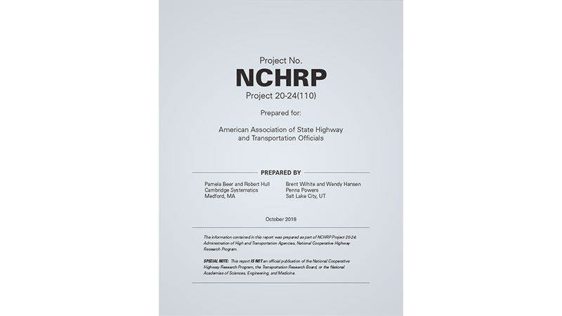 cover of NCHRP guidebook on organizational safety culture for State Departments of Transportation and Highway Safety Offices