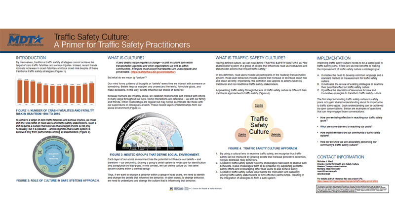 screen shot of poster on traffic safety culture from Montana Pooled Fund