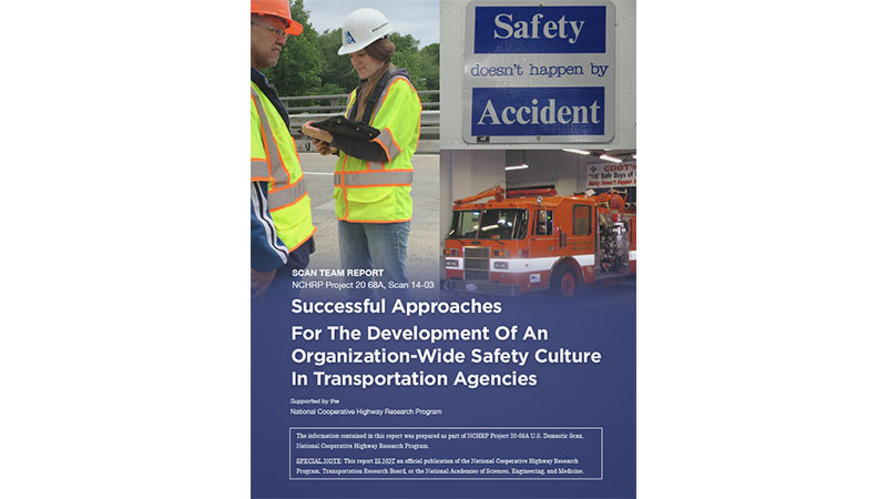 cover of NCHRP scan tour report on organizational safety culture in state transportation agencies