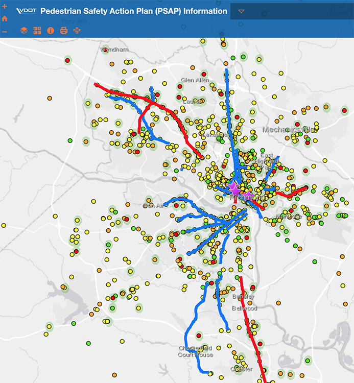 Image for Pedestrian Safety Action Plan Map