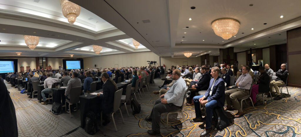 Plenary session of more than 300 transportation and traffic safety professionals at the AASHTO Safety Summit in Kansas City, Missouri in October 2023